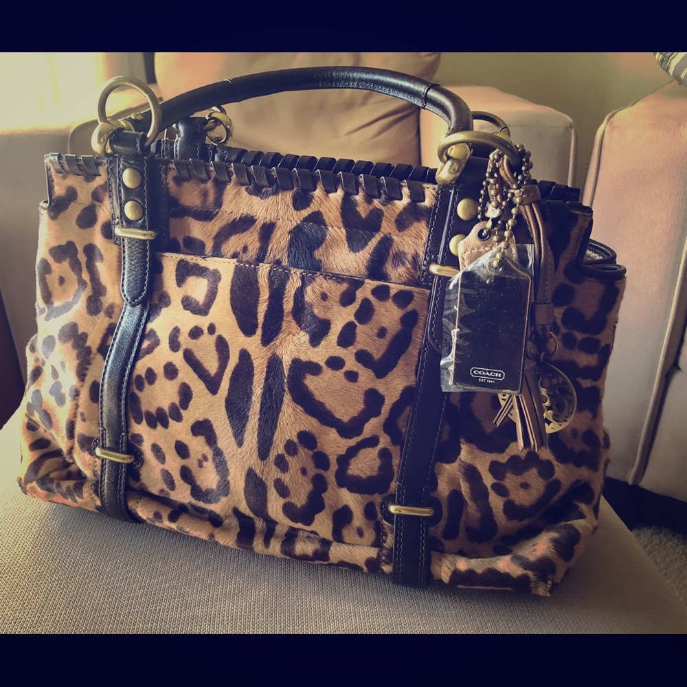 Beautiful Authentic Coach brand leopard bag